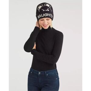 7 For All Mankind Naughty & Nice Teddy Wool Blend Slouch Beanie Soft O/S
